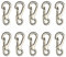 Temlum Aluminium Karabinerhaken, 2,5 cm Mini Karabiner Set, Karabinerhaken mit Schnapp Verschluss, Schlüsselanhänger Haken für Camping, Reisen, Wandern (Silber, 10 Stück)