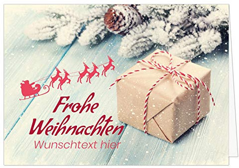 PERSONALISIERTE übergroße XXL Weihnachtskarte Frohe Weihnachten - mit Ihrem WUNSCHTEXT anpassbar - Für Kunden, Firmen, Kollegen, Familie, Freunde, Lieferanten - Geschäftlich und Privat