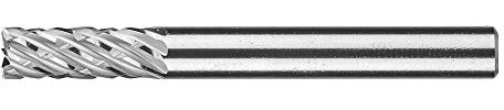 PFERD HM-Frässtift, Zylinderform ZYAS mit Stirnverzahnung, Zahnung ALLROUND, Frässtift-ø 6mm, Schaft-ø 6mm, Länge 55mm, 21001000 – für den vielseitigen Einsatz auf den wichtigsten Werkstoffen