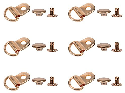 Milisten 30pcs Shoelace Hooks, Golden Metal Loop Ring with Rivets for Climb Hiking Shoes Work Outdoor Fittings