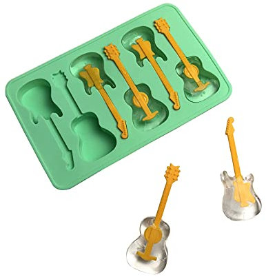 Winkee - Rockin' Gitarren Eiswürfelform | Eiswürfelbehälter in Gitarrenform mit Stiel | Multi Ice Cube Form Guitar Style | Eiswürfelform Silikon | Geschenk an Weihnachten, Geburtstag