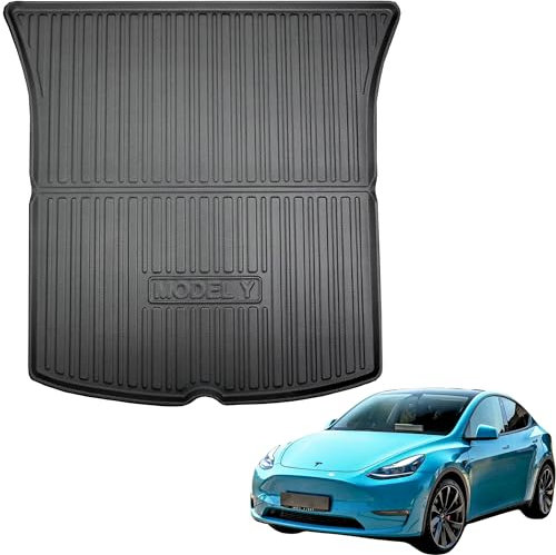 TLECTRIC Kofferraummatte für Tesla Model Y 2022–2024 & ab 2025 Juniper – Passgenau, Wasserdicht, Hoher Rand – Für hinteren Kofferraum (Trunk)