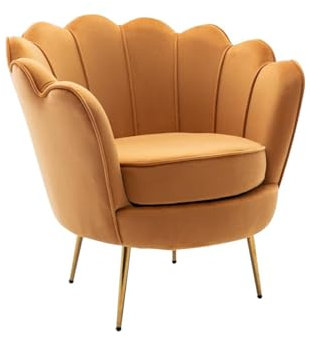 Vente-unique Pascal MORABITO - Fauteuil Coquillage en Velours Jaune Moutarde Dandelion de Pascal Morabito