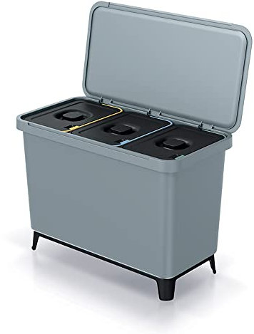 Sistema clasificador de reciclaje 3x10L color gris KEDEN