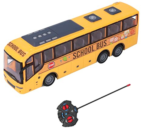 Dilwe Juguete de Autobús Escolar RC, Juego de rol de Autobús de Control Remoto de Fácil Control con Luz para Niños de 3 Años o Más