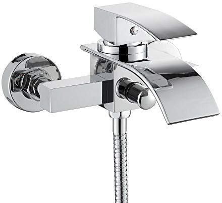 Badewannenarmatur mit Handbrause Badewannen Amaturen Set für Badewanne und Bad Chrom Wasserfall Dusche