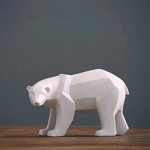 Resin Ballett Tänzer Mädchen Skulptur Miniatur Statue Engel Märchen Digital Tisch Ornament Ballett Tänzer Skulptur Handwerk (Rot)… (weißer Eisbär groß)