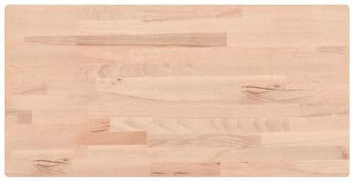vidaXL Waschtischplatte, Arbeitsplatte mit 4 abgerundeten Ecken, Waschtischkonsole Tischplatte für Badezimmer, Holzplatte Platte, 100x50x1,5 cm Massivholz Buche
