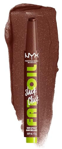 NYX Professional Makeup Pflegender Lippenstift für maximale Farbe, Pflege und Feuchtigkeit, Mit Avocado, Himbeeröl und Moltebeereöl, Vegane Formel, Fat Oil Slick Click, Trending Topic