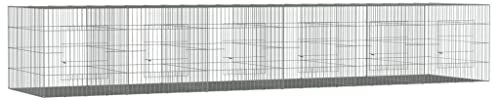 vidaXL Kaninchenkäfig 6 Paneele 327x79x54 cm Verzinktes Eisen Haustierkäfig