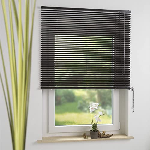 Aluminium-Jalousie, Wand -und Deckenmontage, Breite: 140 cm/Länge: 160 cm, Farbe: Dunkelbraun