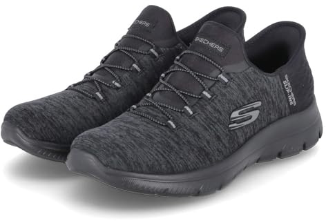 Skechers Damen Slipper Summits Dazzling Haze, Frauen Slip-On,Halbschuhe,Schlupfschuhe,schluepfschuhe,Loafer,Slip-ons,Schwarz BBK,36.5 EU
