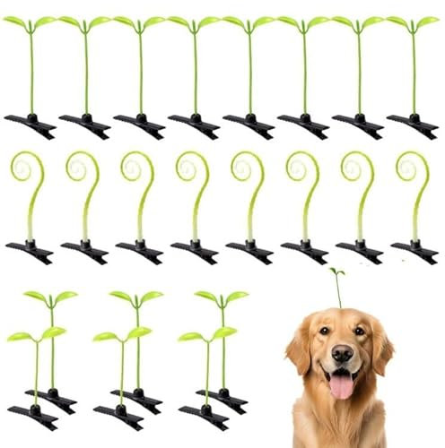 Lustige Haarspangen mit grünen Bohnensprossen, für Hunde, Haustiere, Katzen, Halloween, Weihnachten, Party, grünes Gras, Haar-Accessoires, 30 Stück