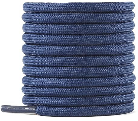 Knixmax Cordones Redondos para Zapatos [1 Par] Cordones Duraderos para Botas de Senderismo y Trekking Zapatos, Azul Marino 180cm