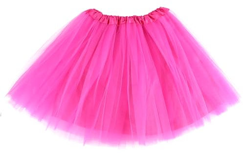 YiliYa Gonna a tutù da Donna per Adolescenti,Gonna Classica Tutu in Tulle a 4 Strati Vintage Gonna Tutu per Adulti per Feste di Travestimento Halloween Balletto Rosso Rosa