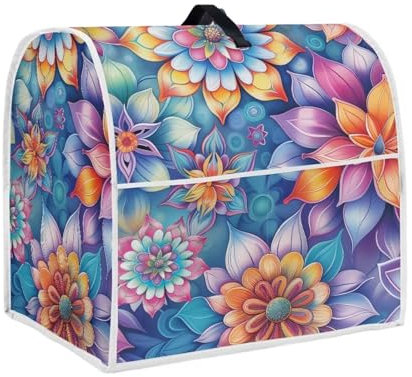 Annejudy Kitchen Aid Mixer-Abdeckung, Mandala-Blumendruck, Küchenmaschinen-Abdeckung mit Tragegriff oben und Aufbewahrungstasche, Staubschutz für Küchenständer oder Kaffeemaschine