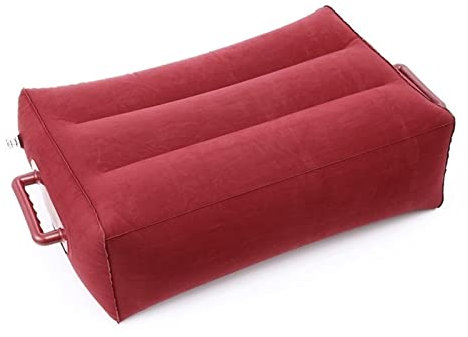 LULUMAIC Kissen Keilförmiges aufblasbares Kissen, tragbarer Packsack mit Griffen, komprimierbares Reisekissen für Camping, Büro, Roadtrips, Zuhause, Rot