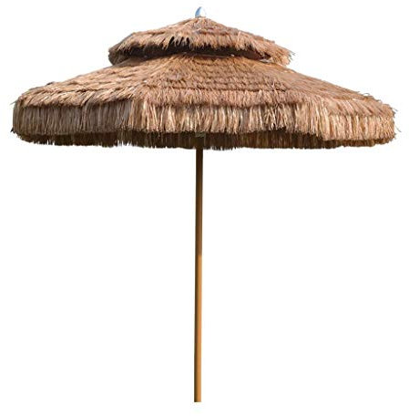 QUSYZD Parasol rond de parasol de jardin, parasol de paille de patio de chaume, cabane de 8,2 '/2,5 m et parasol de plage, petit café portable coupe-vent,
