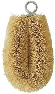 Natural Palm Mini Tawashi Brush - White - Premium Coconut Fiber - Scrubber for Cleaning Small Spaces - Made in Japan
