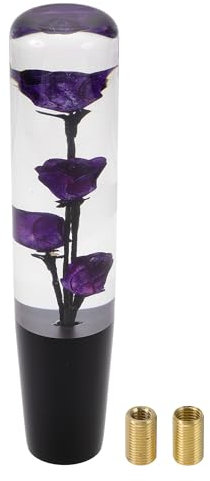 TUCKBOLD Auto Schaltknauf 20cm | Vorderer Schalthebelknauf Universal für Automatik- und Schaltfahrzeuge Acryl Lila mit 2 Adaptern, 1 Set