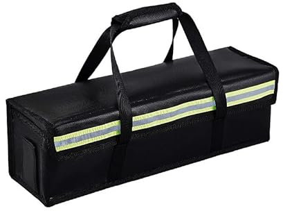 Ebike Akkutasche, Ebike Akku Schutzhülle, 4 Schichten Brandschutz, 1000 °C Feuerfest, Wasserdichte, Reflektierend, Lipo Sichere Tasche für Transport, Lagerung und Aufladung, Großraum 49 x 15 x 14 cm