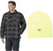 Dickies Portlandhemd und Acryl-Mütze mit Manschetten, Unisex / All Ages, für junge Erwachsene, Casual-Fans, Unisex-Erwachsene, Winter, Locker, Einfarbig, Polarfleece, Large, 58,4 cm, NEON GELB
