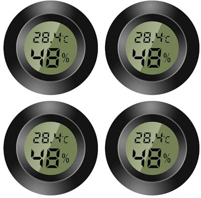 Thermometer Innen,Thermometer Digital Mini Hygrometer Thermometer Digitaler LCD-Monitor Innen Außen Feuchtemessgerät für Luftbefeuchter Keller Babyzimmer Fahrenheit oder Celsius (4)