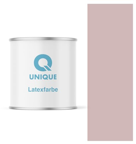 Q UNIQUE Latexfarbe 2L (ca.14m2) Puderrosa Innenfarbe Wandfarbe Deckenfarbe Klasse 3 Mattfarbe Scheuerfest Hohe Deckkraft
