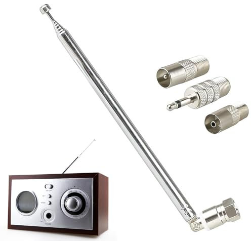 Antenne Radio, Antenne Mâle Télescopique, Antenne Télescopique, Antenne Radio Antenne Chaine, avec Prise F vers Prise, F Femelle vers TV Mâle, F Femelle vers TV Femelle, 4 PCS