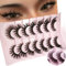 Faux Cils Cils Yeux De Chat Cils Yeux De Renard Cils Volume Effet Naturel Lot De 7 Paires De Faux Cils En Vison Avec Bandes Duveteuses (#2)