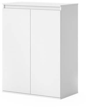 Vicco Kommode Claus, Weiß, 74 x 99.6 cm mit 2 Türen