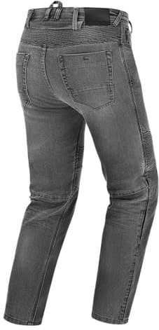 SHIMA Zenith Motorrad Jeans Herren mit Protektoren GFLEXX Knieprotektoren Motorradhose Kurzgrößen Hosen für Mann Protektorenhose Textilhose Urban Stretch Jeanshose Lang (Männer, Grau, 38/32)