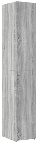 Makastle Badezimmerschrank Badschrank Highboard für Arbeitszimmer Mehrzweckschrank Küchenschrank mit Stauraum, Grau Sonoma 30x42,5x185 cm Holzwerkstoff