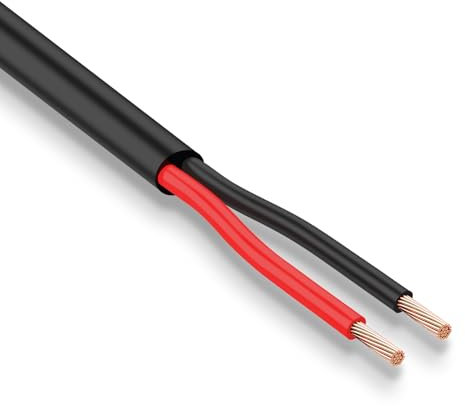 AOHEWEI Cavo Rotondo Bipolare 2×4,0 mm² - Filo Elettrico a 2 Conduttori in Rame per Auto/Barche 5V 12V 24V 60V, Parete Sottile Rosso/Nero (5/10/20/50 Metri)
