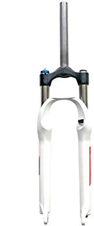 HJYBFA Fourche Avant 26 Pouces pour VTT, Suspension, système de Ressort hydraulique, Verrouillage Manuel, Alliage, Absorption Efficace, débattement : 80 mm - Blanc