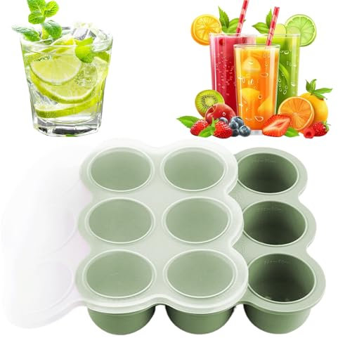 Moreeulsi Baby Food Freezer Tray - 9-Grid Freezer Trays for Baby Food Storage,Containers for Storage Ice Fruit Soup Breastmilk Fridge Feeding Homemade Meal Prep Snack