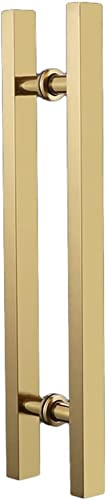 Generico Maniglia Moderna per Porta in Vetro in Acciaio Inox - Maniglia Scorrevole bifacciale Push-Pull Dorata da 120 cm (47,2 Pollici) con Accessori di Montaggio per cancelli e ingressi Domestici