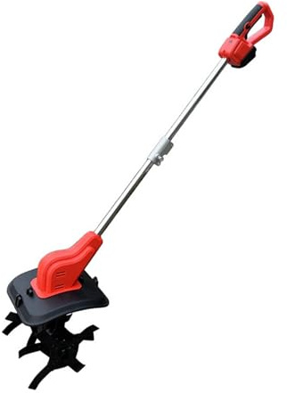 Luocute Elektro Schnur Gebräu Tiger Garten Tiler, Digital Anzeige 2 Batterie Betriebener Ergonomischer Griff Leichter Elektrischer Garten Rooti Ller für Rasen Hof und Gras (EU-Stecker)