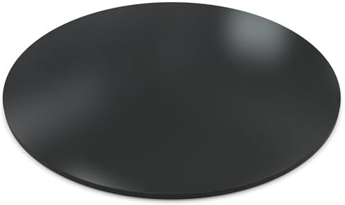 AUPROTEC Tischplatte rund Ø 600 mm - 25 mm stark, Kratzfest & pflegeleicht I ideal für Esstisch, Couchtisch & Wohnbereich I vielseitig einsetzbar I Schwarz mit ABS Kante