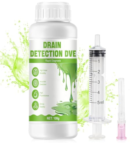 AllisWay Colorant Fuite Piscine, Positionnement Précis Point de Fuite,100g | Detecteur Fuite Piscine, Detecteur de Fuite d'eau, Colorant pour Detecter Fuite Eau, Forte Solubilité dans l'eau