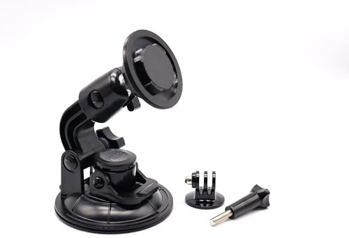 Design Universe compatible with Quad Lock MAG Windscreen Mount with action camera attachments, strong 9cm suction cup, strong on/off magnetic phone attachment.