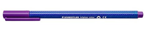 STAEDTLER Filzstifte triplus color, violett, dreikant, stabile, eindrucksichere Spitze, Linienbreite ca. 1 mm, kindgerecht, hohe Qualität Made in Germany, 10 fibre-tip pens im Kartonetui, 323-6