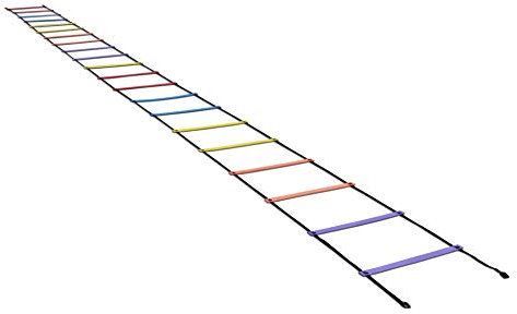 HAEST rutschfeste extrabreite Koordinationsleiter mit fixierten Schwellen - 9 Meter