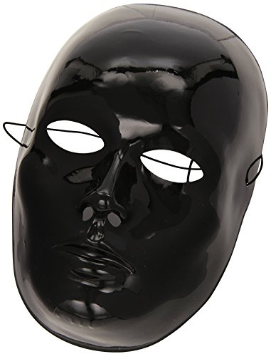 Carnival Toys 78 - Maske Gesicht, Kunsststoff, schwarz