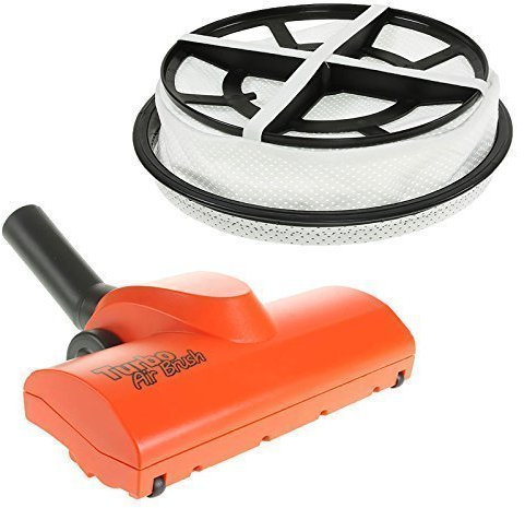 Vacspare Airo Brush Turbo Floor Tool & 12 Round Filter Set for Numatic Vacuum Cleaners (Henry, Hetty, Basil, George, James, Charles, Harry Etc,)
