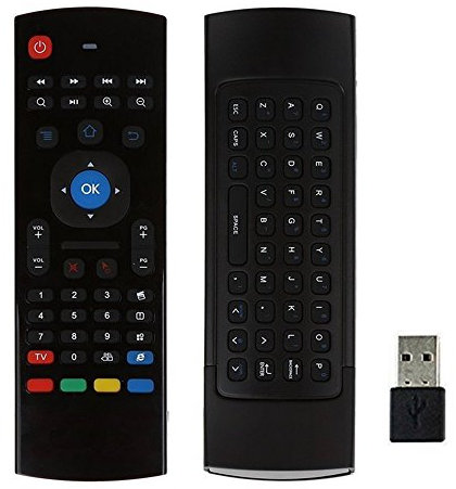 MX3 Air Mouse Remote con teclado AMGUR 2.4G Mini teclado inalámbrico Air Mouse Combos IR Learning Control remoto para Android TV Box Raspberry Pi, Mini PC, Google Smart TV Remote Mouse