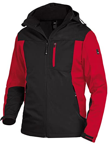 FHB Arbeit Softshelljacke Jannik, 1 Stück, L, rot/schwarz, 79105-3320-L