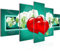 Runa Art Wandbilder Blumen Orchidee 5 Teilig Bild auf Vlies Leinwand Deko Wohnzimmer Herz Abstrakt Türkis 401452b