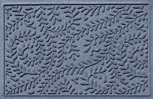 WaterHog Indoor/Outdoor Use Door Mat, 2' x 3', Made in USA, Welcome Mat for Front Door, Durable, Water-Trapping Floor Rug, Decorative, Skid-Resistant Entryway, Boxwood Collection, Bluestone