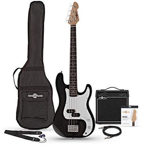 Set de Bajo de Escala Corta LA + Amplificador de 15 W, Negro